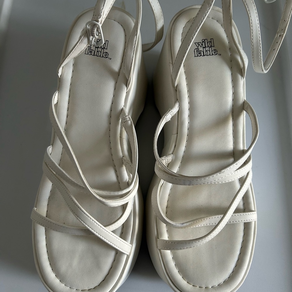 Target Wild Fable Women's White Strappy Sandals